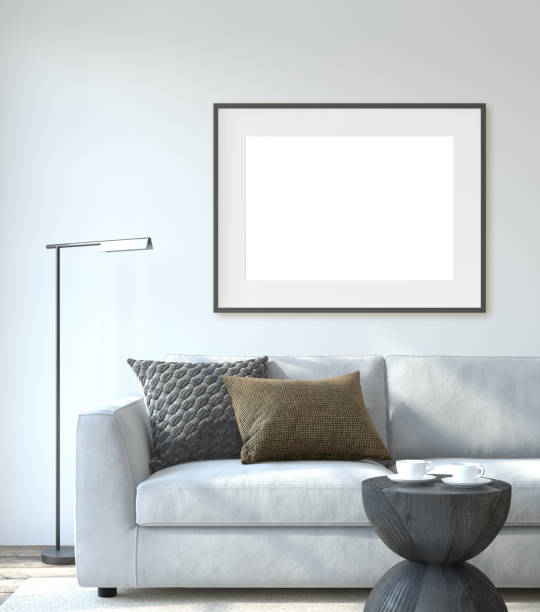 istock Modern living room interior. Interior and frame mockup. 3d render. 1304551147