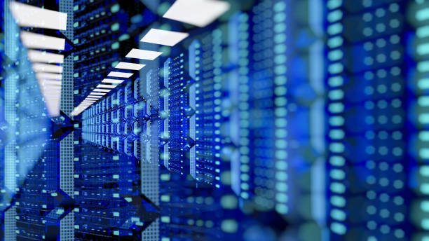 istock Abstract of server room in data center 1304557468