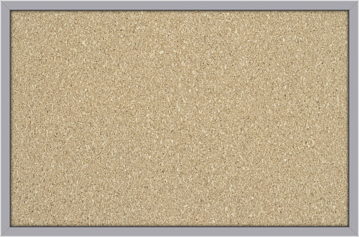 Blank Cork message board with aluminum frame