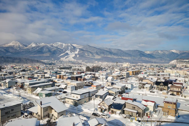 Winter vista of Furano, Hokkaido, Japan Winter vista of Furano, Hokkaido, Japan
Furano Ski Resort can be seen. furano basin stock pictures, royalty-free photos & images