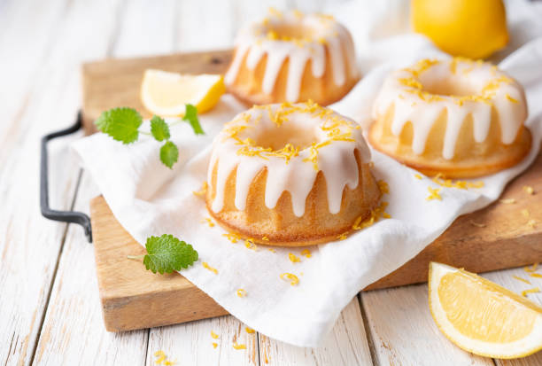 istock Mini lemon bundt cakes topped with lemon glaze 1304558643