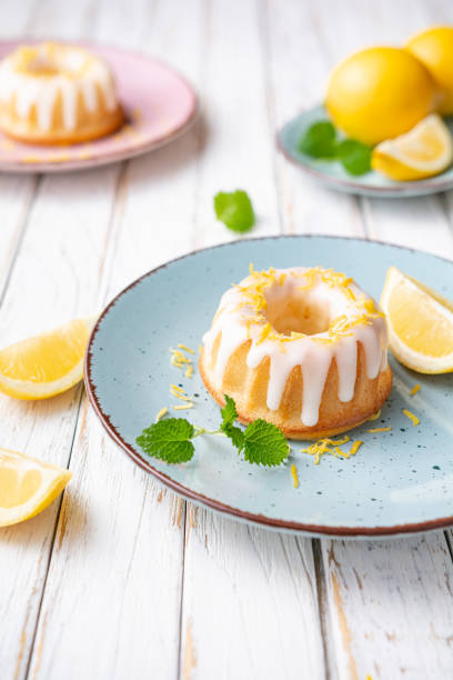 istock Mini lemon bundt cakes topped with lemon glaze 1304558671