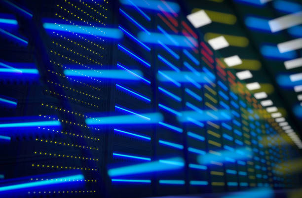 istock Abstract of server room in data center 1304560935