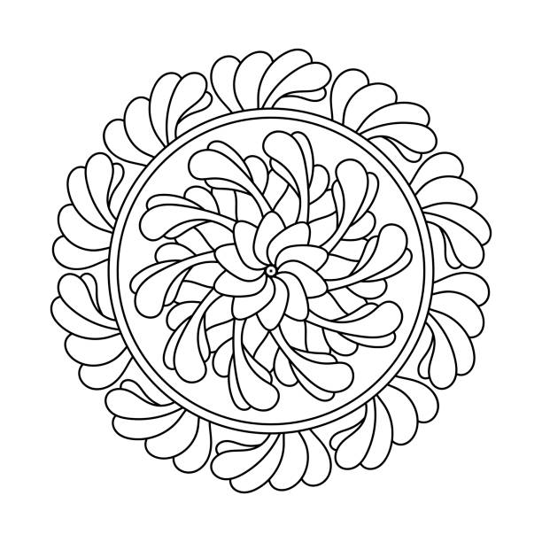Monochrome Mandala, Decorative ornament, patterned design element, Vector Ethnic Amulet Monochrome Mandala, Decorative ornament, patterned design element, Vector Ethnic Amulet. easy black and white drawing stock illustrations