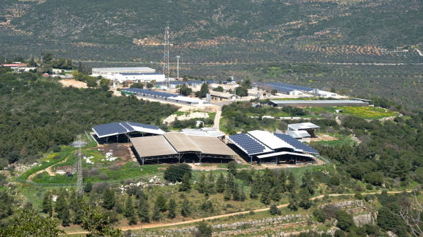 istock Solar panels agriculture farm roof 1304565193