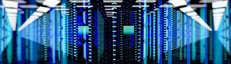 Abstract of server room in data center