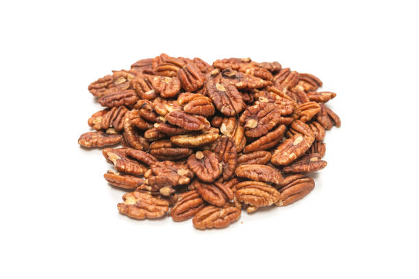 istock Pecan-nut isolated on white background. Top view. 1304566969