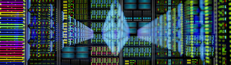 Abstract of server room in data center