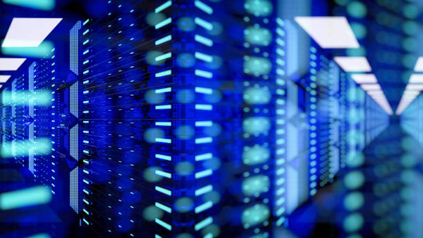 istock Abstract of server room in data center 1304569702