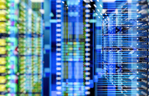 istock Abstract of server room in data center 1304572295