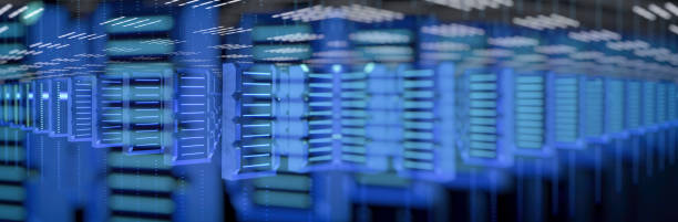 istock Abstract of server room in data center 1304572438