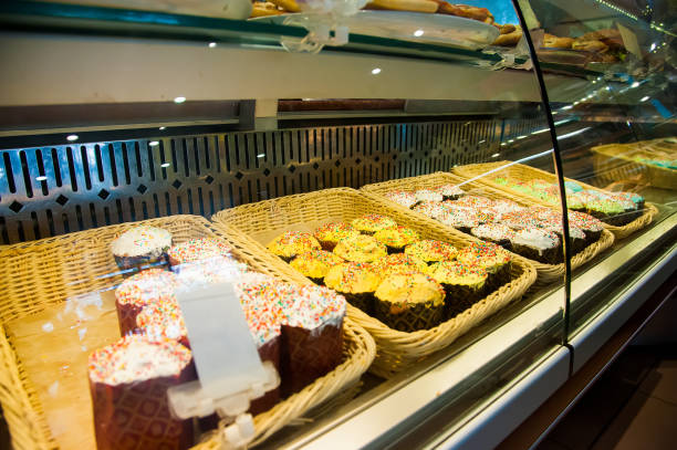 istock Sale of Easter cakes in the store 1304575281