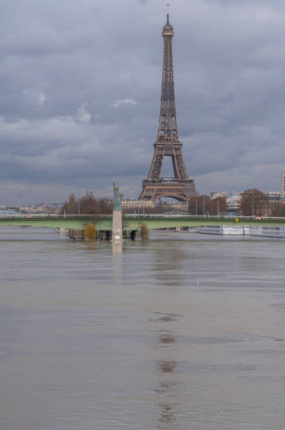 parís, francia: vista de la estatua de la libertad parís - statue liberty audio fotografías e imágenes de stock