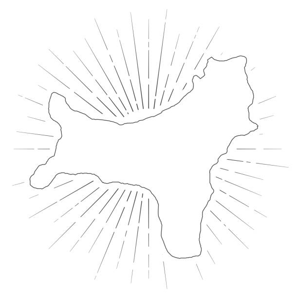 weihnachtsinsel-karte mit sonnenstrahlen auf weißem hintergrund - white background image australia sunlight stock-grafiken, -clipart, -cartoons und -symbole