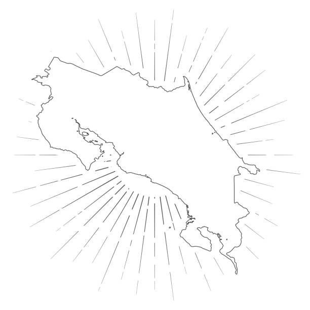 100 Blank Map Of Costa Rica Royalty Free Vector Costa Rica Map With Sunbeams On White Background 