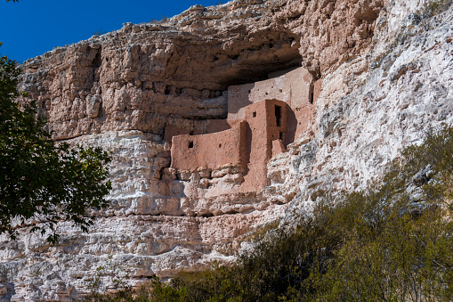 Montezuma Castle National Monument is located in Camp Verde, Arizona. It was built by the Sinagua people between 1100 and 1425 AD.