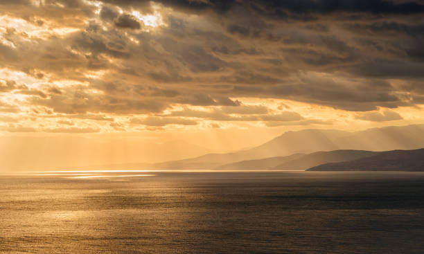 istock Beautiful magic sunset over the sea 1304585345