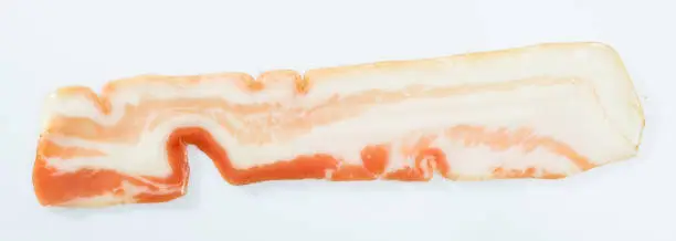 Photo of Cured bacon, ham on white