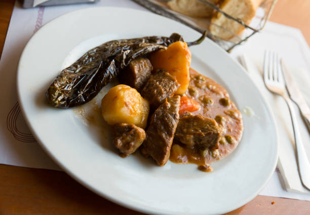 istock Juicy beef stew in gravy 1304587093