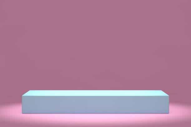 istock Modern 3D abstract background platform for product presentation. Pink and blue empty product stand 1304588416