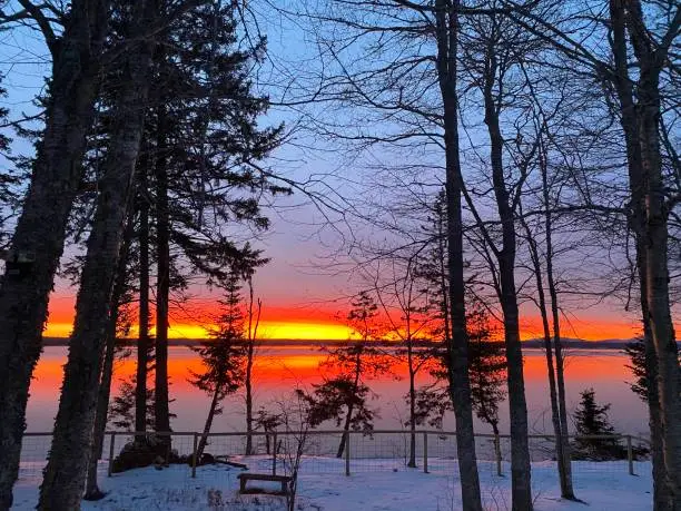 sunrise off maine coast