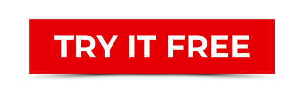 istock Try it free - Sticker, Banner, Label, Ribbon Template. Vector Stock Illustration 1304595185