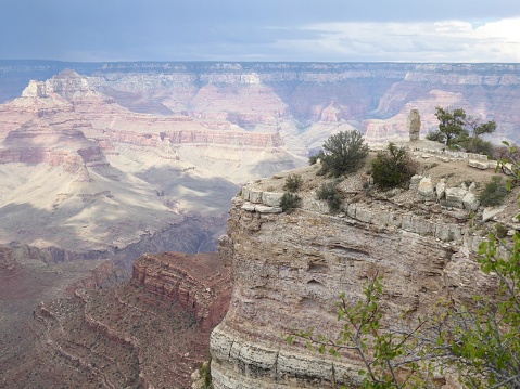 A photo of the vast canyon at the Grand Canyon National Park.