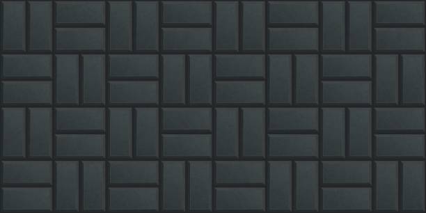 istock Vector seamless pavement texture. Black street pavement seamless background. Colorful realistic dark grey paving slabs. Geometric mosaic street tiles seamless pattern. Stone floor tiles. Top view. 1304595536