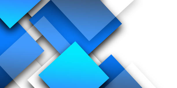 istock 3D Abstract Blue Squares design background 1304596634
