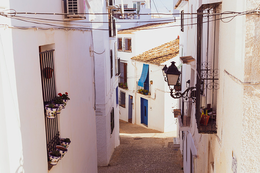 View of white houses of old town Altea, Spain