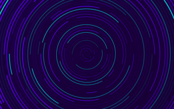Circling Abstract Tech Zoom Background Circling abstract tech zoom abstract background pattern. neon lighting illustrations stock illustrations