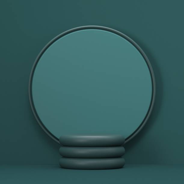 istock Mock up podium for product presentation simple circle with three layered stage 3D 1304603850