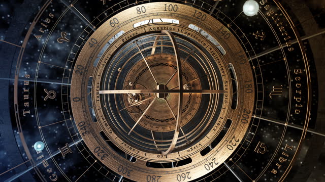 Armillary Sphere And Zodiac Astrology Signs