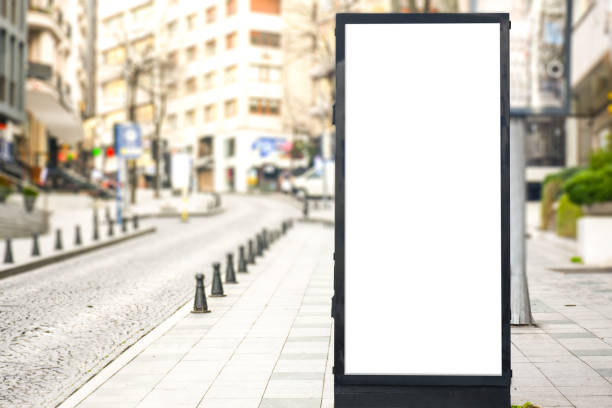 istock Blank billboard mock up, public information board with copy space on the street. 1304607006