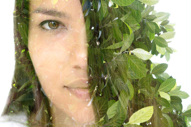 istock A double exposure portrait closeup 1304607985