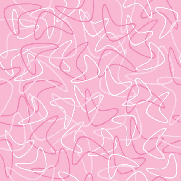 Vector illustration of Pink Retro Boomerangs Seamless Pattern