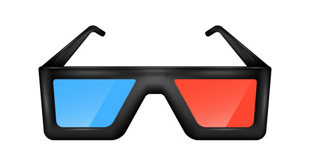 istock Cinema glasses. Blue and red 3d glasses. 3D realistic vector illustration 1304612798