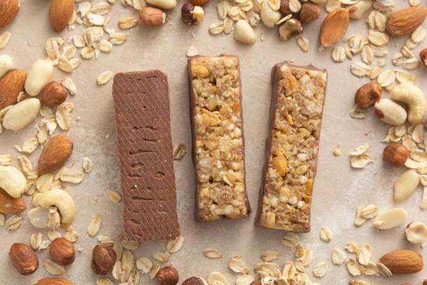 istock Cereal bars with chocolate and nuts, healthy energy bites. 1304613072