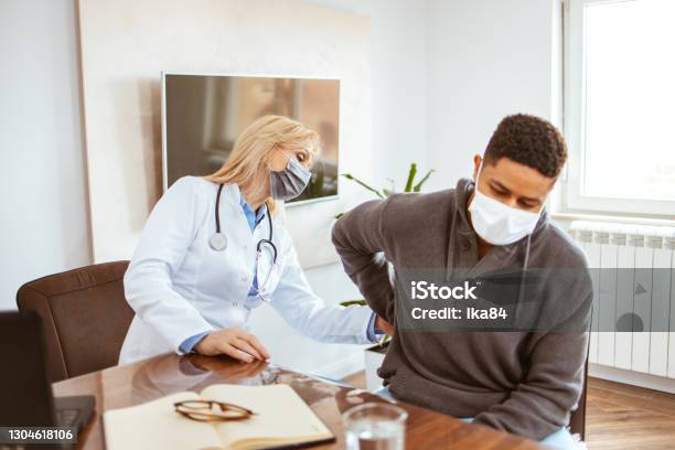 Young Africanamerican Man Complained Of Kidney Pain Stock Photo - Download Image Now