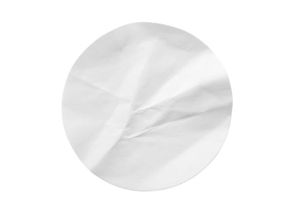 istock Blank white round paper sticker label isolated on white background 1304618952