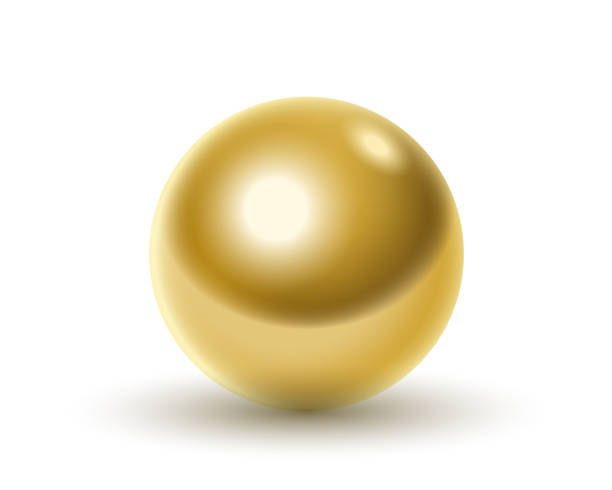 istock Golden ball with shadow isolated on white background. Realistic metal ball 3d sphere 1304619959