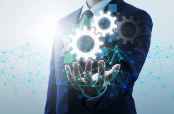 istock Automation of business processes by network technology. 1304633919