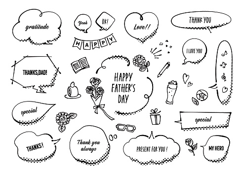 Ilustración de Conjunto De Burbujas De Habla Del Día Del Padre Dibujo De  Plumas Dibujos Animados Líneas Tintadas y más Vectores Libres de Derechos  de A la moda - iStock