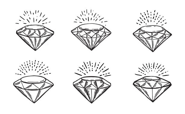 Arenoso clima Plano Ilustración de Conjunto De Diamantes Estilo Dibujado A Mano Ilustración  Vectorial y más Vectores Libres de Derechos de Diamante - iStock