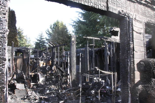 istock The Remains Of A Trailer Fire 1304639590
