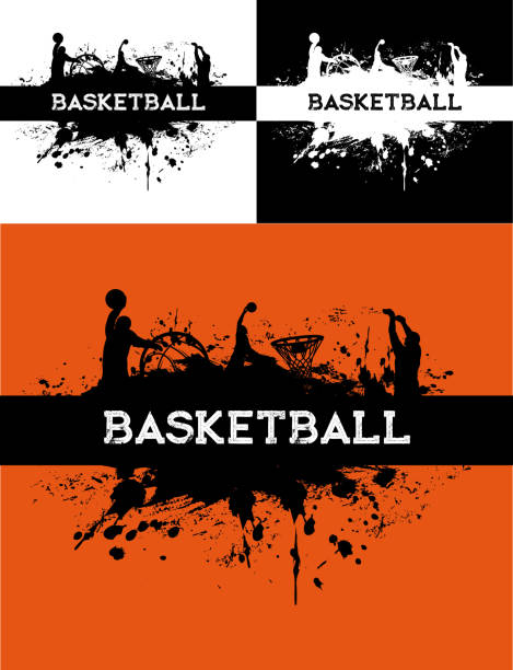 illustrazioni stock, clip art, cartoni animati e icone di tendenza di torneo di basket, sfondo streetball - sport backgrounds computer graphic dirty