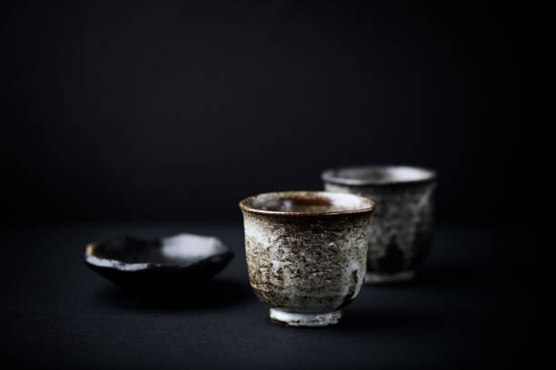 istock Traditional, handcrafted ceramic on dark background. Soft focus. Close up. Copy space. 1304647861