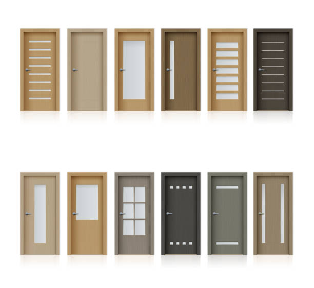 Interior Doors Isolated Vector Realistic Design Stock Illustration -  Download Image Now - Door, Office, Wood - Material - iStock