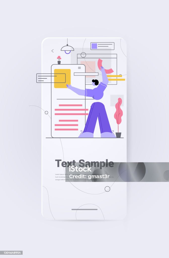 Man Developer Creating Mobile App User Interface Application ...