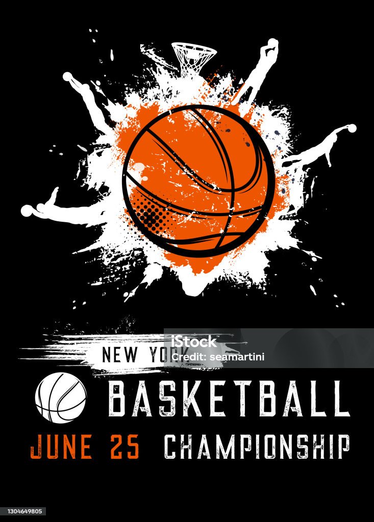 Basketball championship sport league vector flyer - Royalty-free Basquetebol arte vetorial